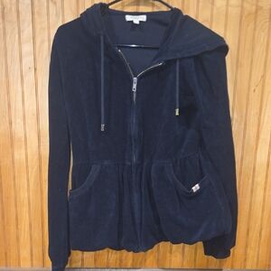 Burberry Dark Blue Zip-up With Hood Size Large